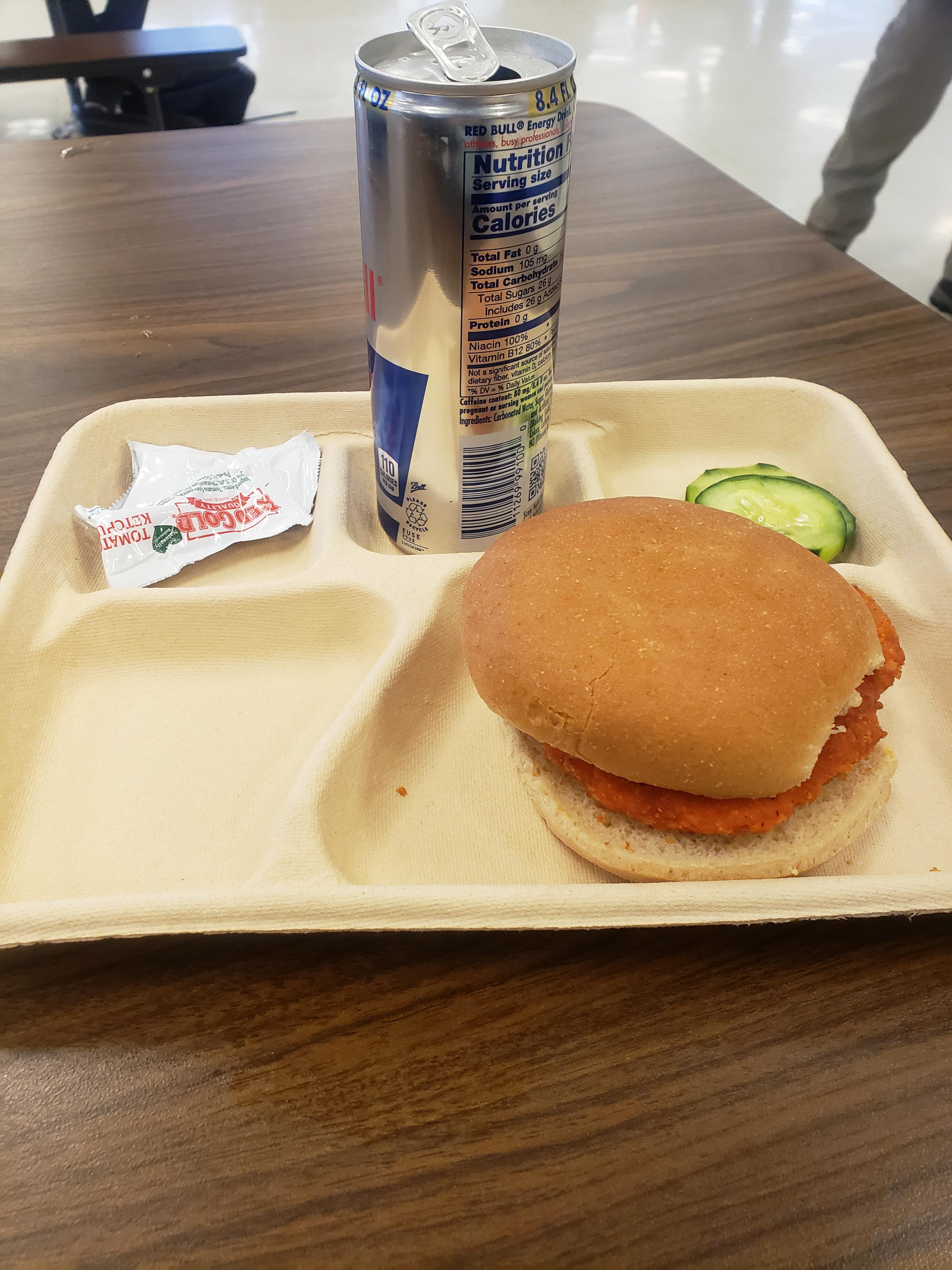 Spicy chicken sandwich school lunch
