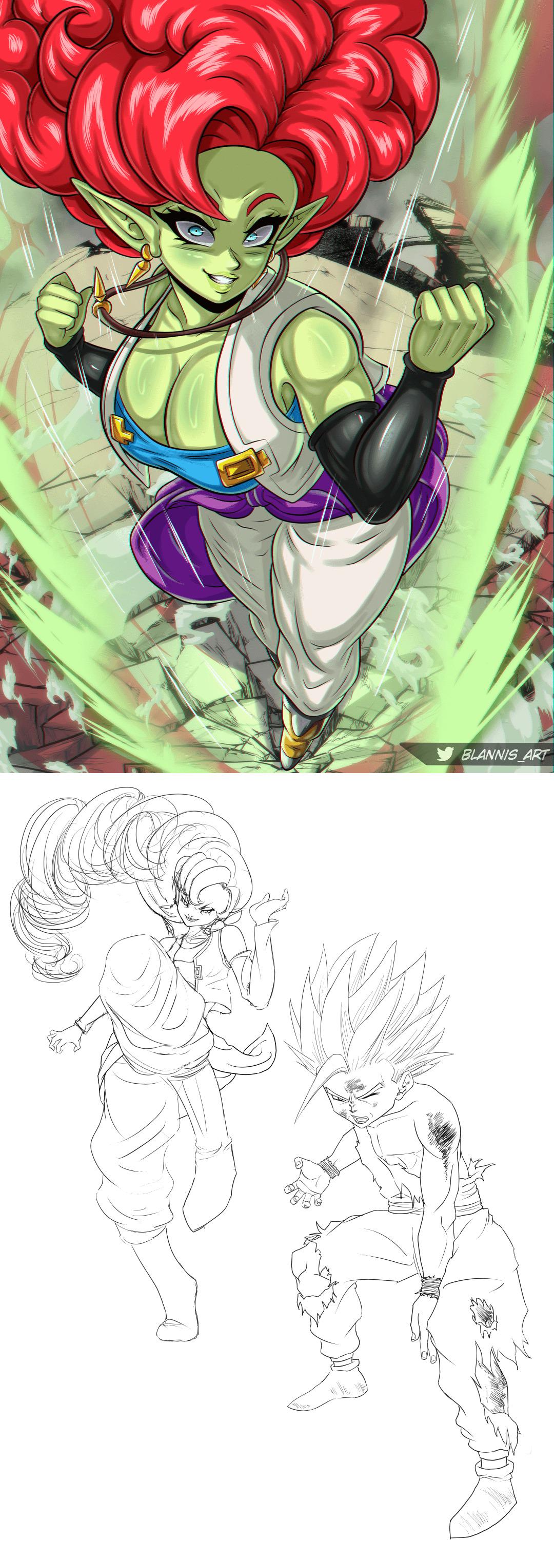 What if it turns out Zangya was like Trunks and held back her true power to protect Bojacks pride and masculinity, and BoQUACK screwed himself by sneak attacking her to distract Gohan : Zangya x gohan