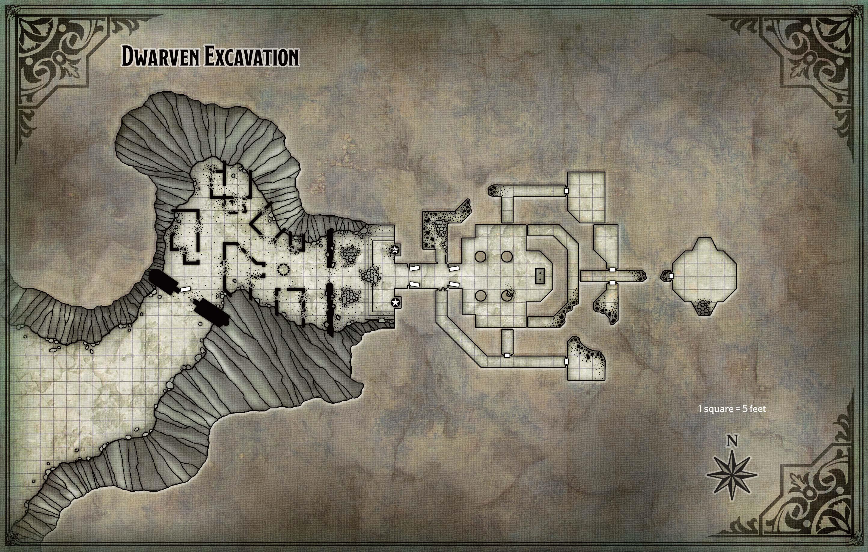 Dwarven excavation map