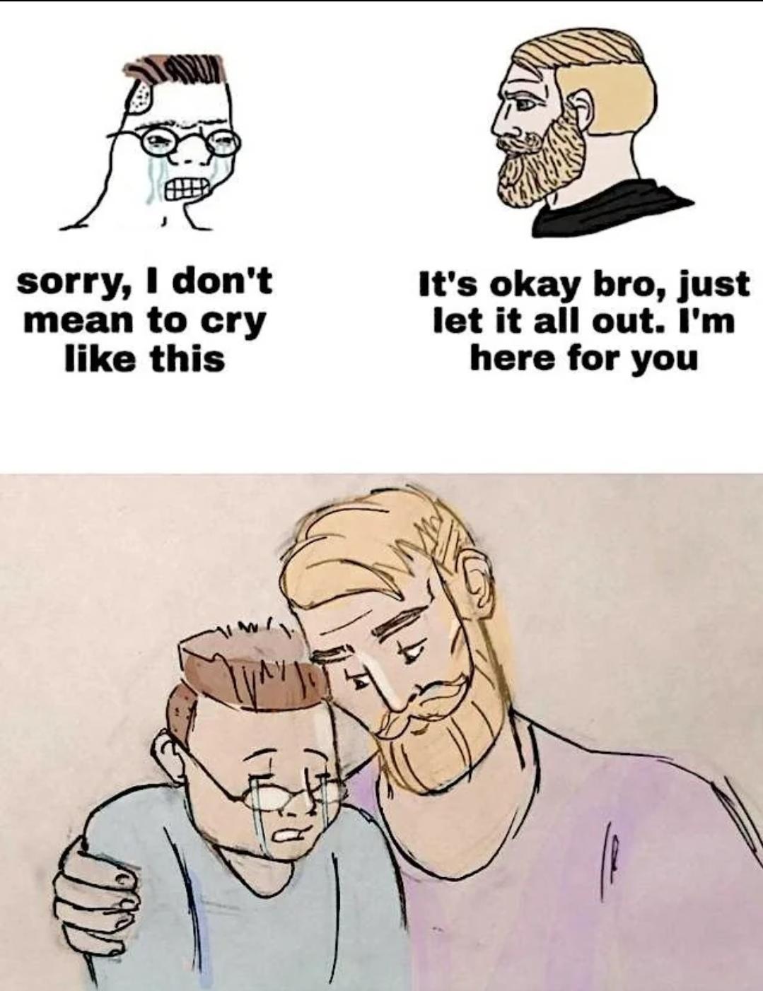 Crying chad meme