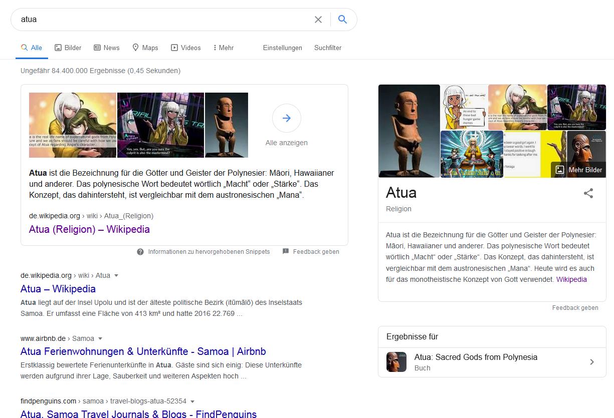Searching Atua On German Google R Danganronpa