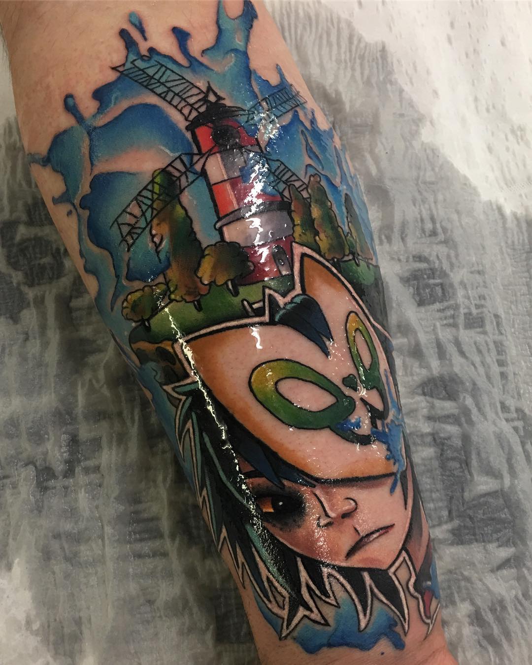 Gorillaz Tattoo From Last Year Done By Ryan Lucas Formerly Of Ipswich. Dying To Get The Reverse Side Done, But Totally At A Loss For Ideas. – Tattoo Lover Family 1350_x_1080_jpg
