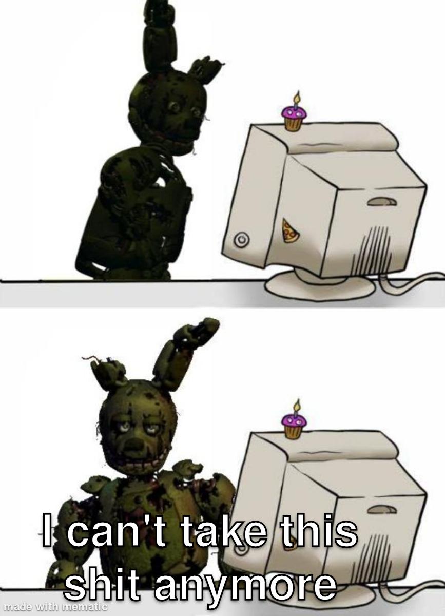 I feel stupid... : rfnafmeme Springtrap x deliah