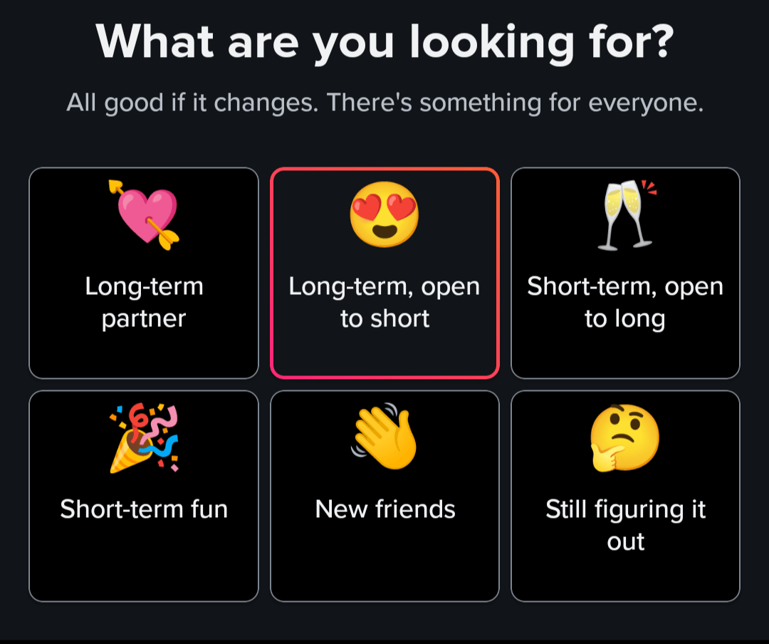 What does short term fun mean on tinder