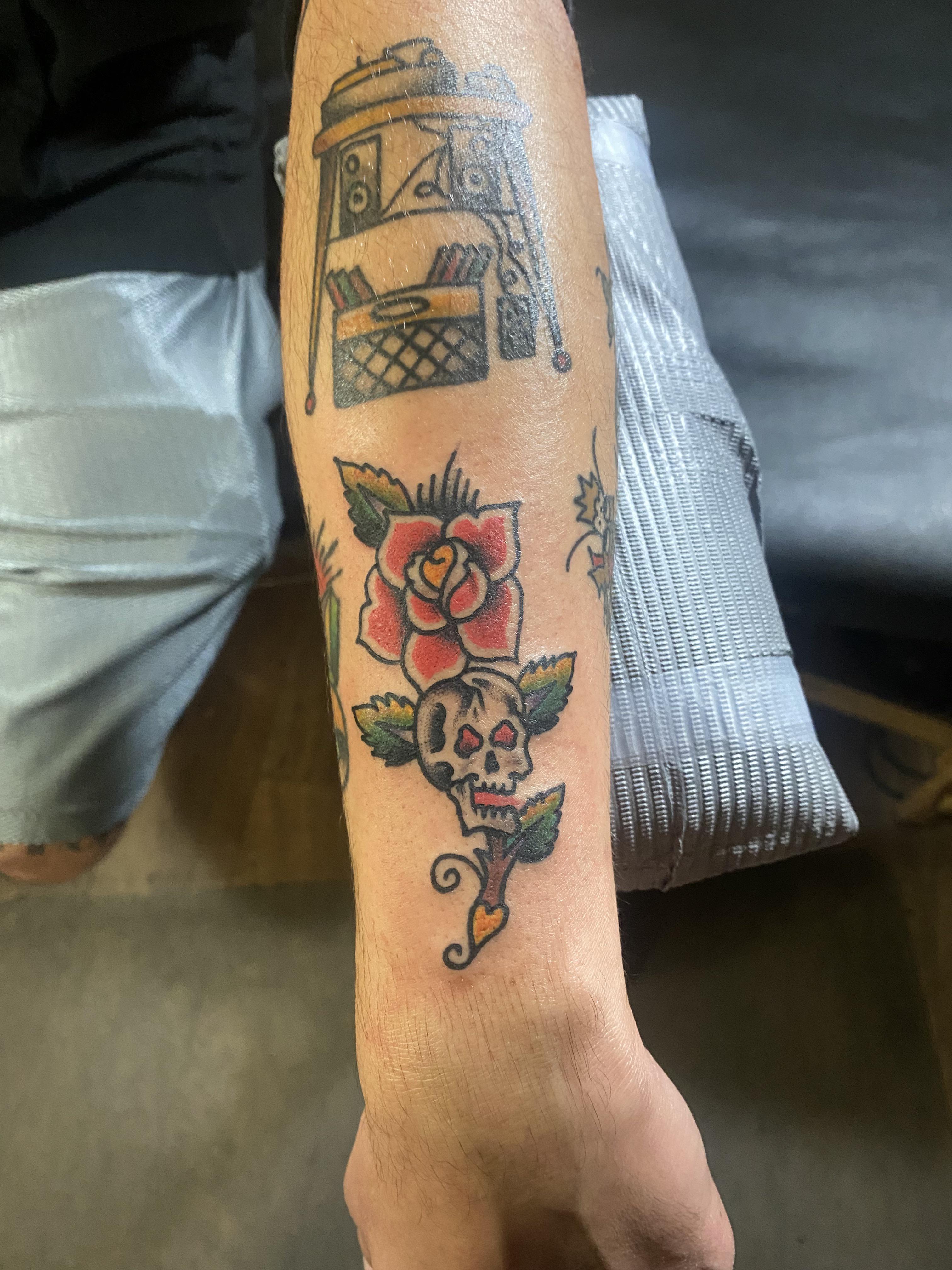 Have Had The Opportunity To Use Some Acetate Stencils From My Small Collection. Here's One I Did Today! @Verycontent For More Tattoos :) : R/Traditionaltattoos 4032_x_3024_jpg
