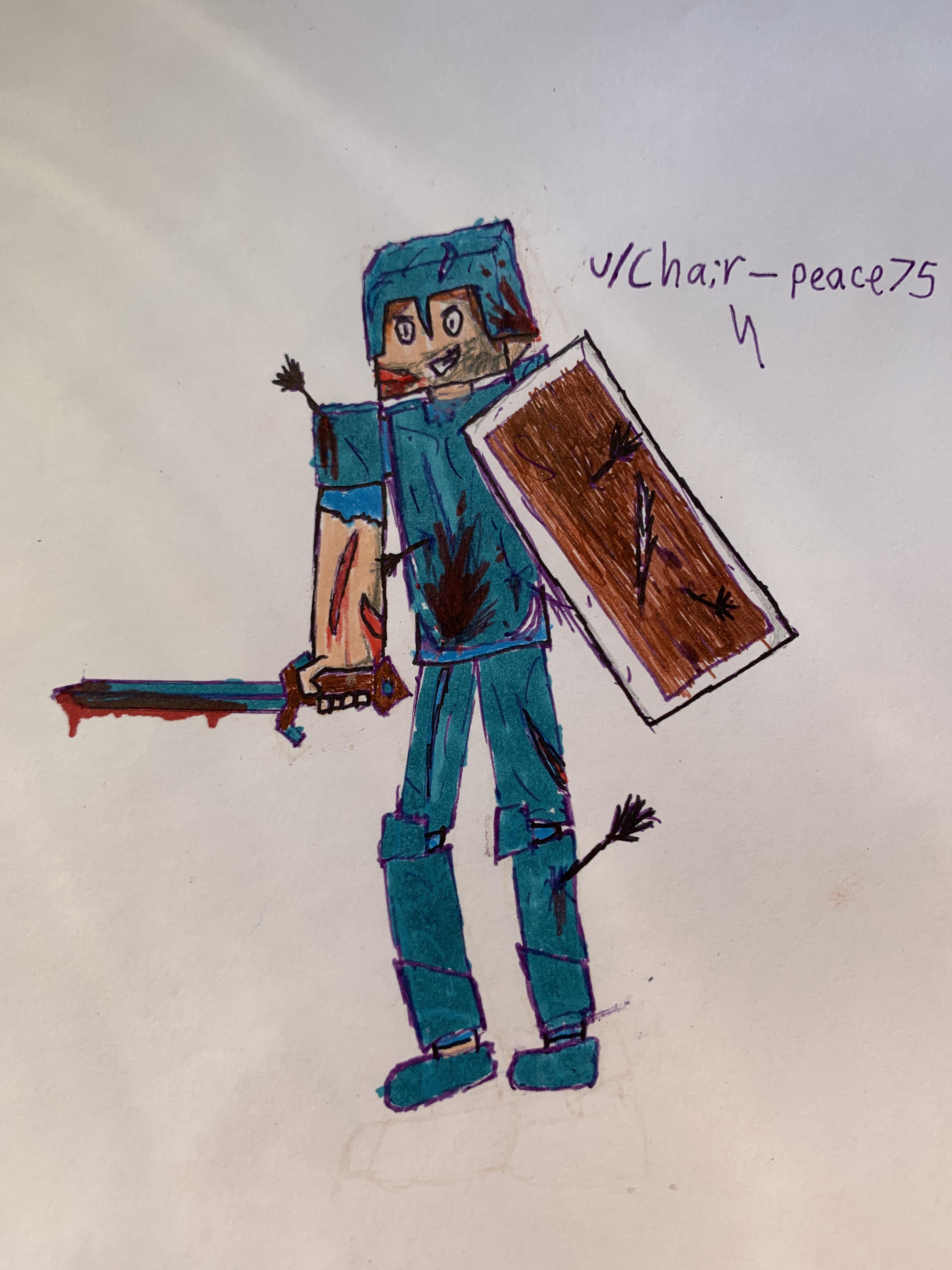 I Drew Steve After A Battle What Else Should I Draw Minecraft