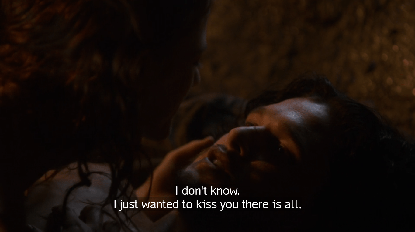 Theory: Did Jon Snow actually attack Ygrittes rear here? Is he man enough to eat wildling ass in a world without toilet paper or butt hair grooming tools? : rasoiafcirclejerk Ygritte sex scene