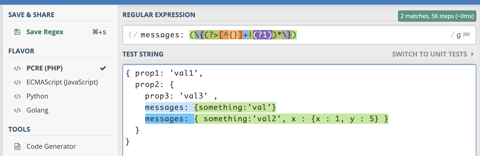 How to find all instances of a pattern with regex or regexp in javascript -  Stack Overflow