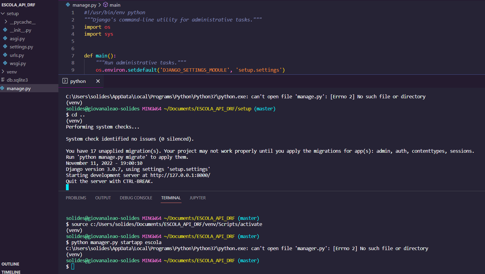 Django manage py file