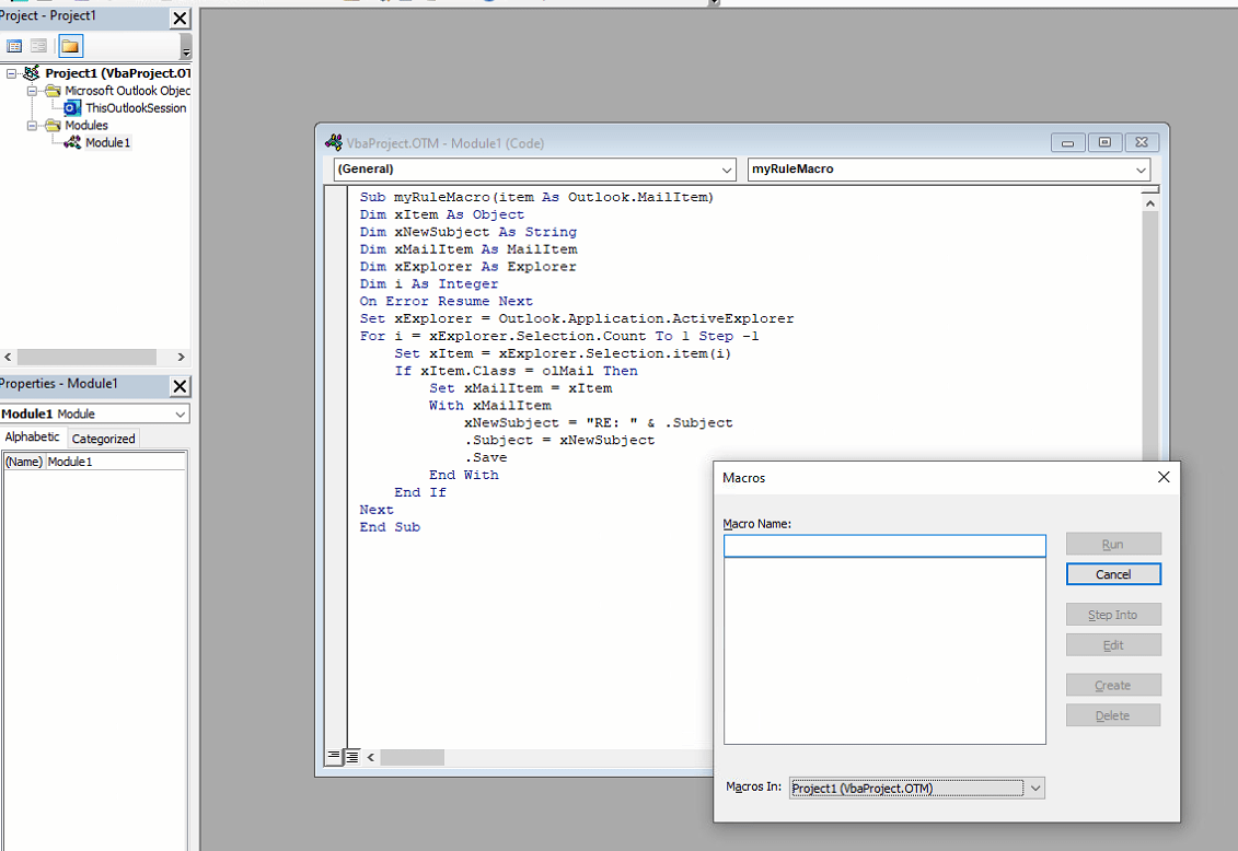 Outlook Blank Subject Crashes Rules... VBA to Resolve doesnt show in  Scripts list - Super User