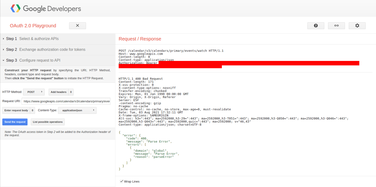 Api playground google