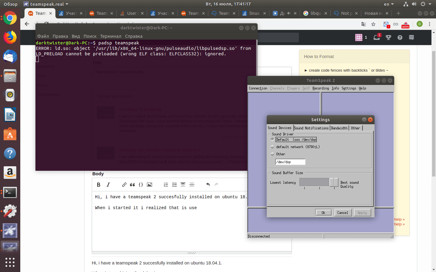 pulseaudio - Teamspeak 2 sound trouble - Ask Ubuntu