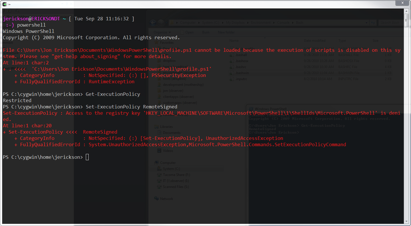 How to load powershell profile from cygwin bash? - Super User