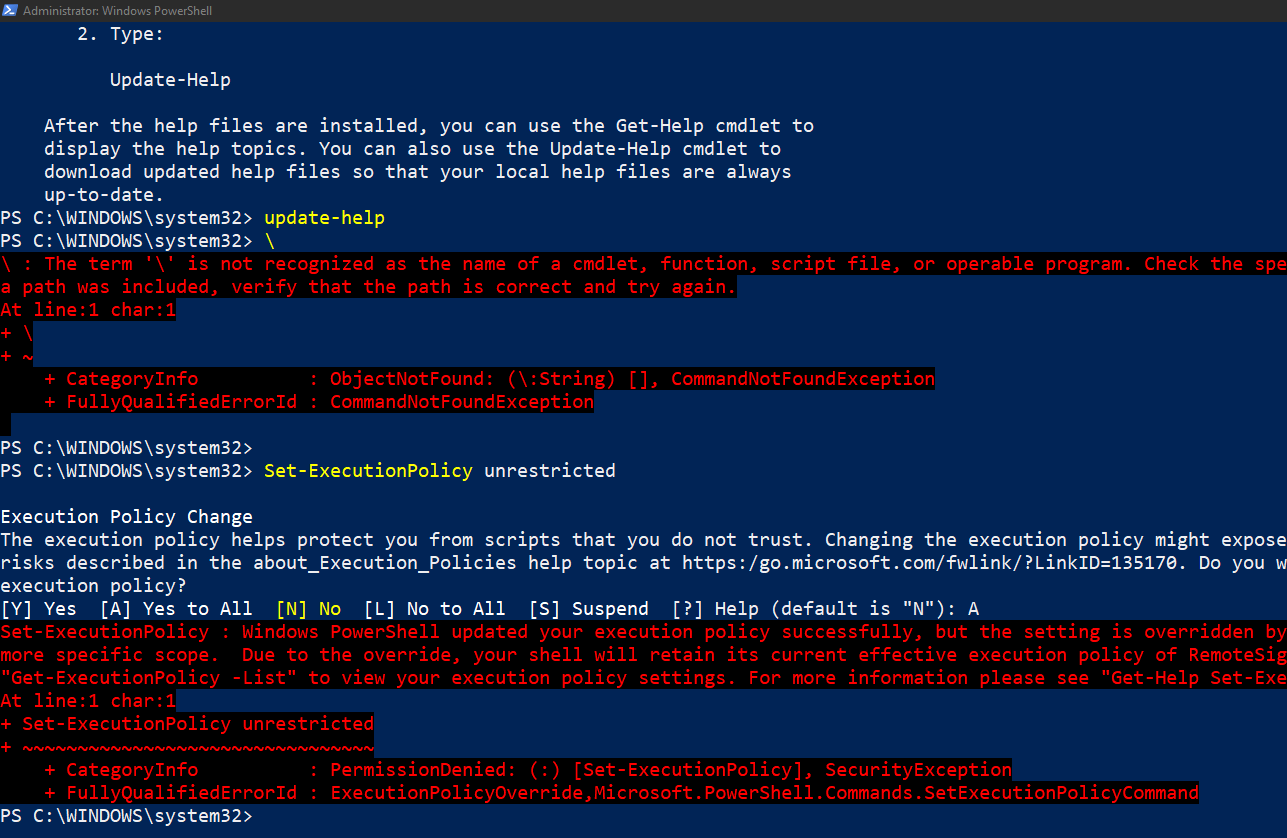 environment - How can change ExecutionPolicy in Powershell,how can solve  this error - Stack Overflow
