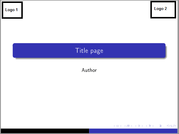 How To Put Logo At The Top Header Side Of Title Page In Beamer Theme Warsaw Tex Latex Stack Exchange