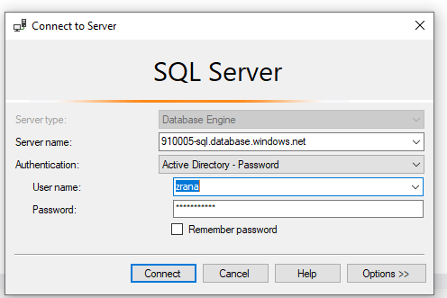 How To Connect To An Azure Sql Server Using Command Prompt Stack Overflow