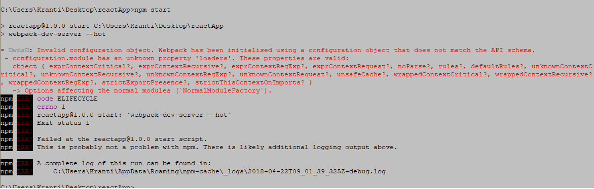 Attempting To Start A React App Npm Start Error With Webpack Dev Server Hot Stack Overflow