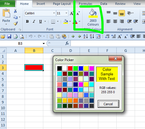 Microsoft Excel Agregar Colores Personalizados En Excel 2010