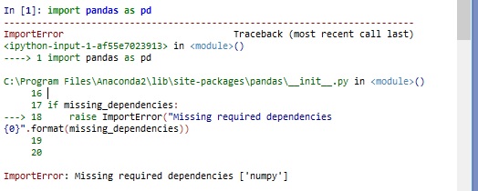 Python Pandas Missing Required Dependencies Numpy 1 Stack Overflow