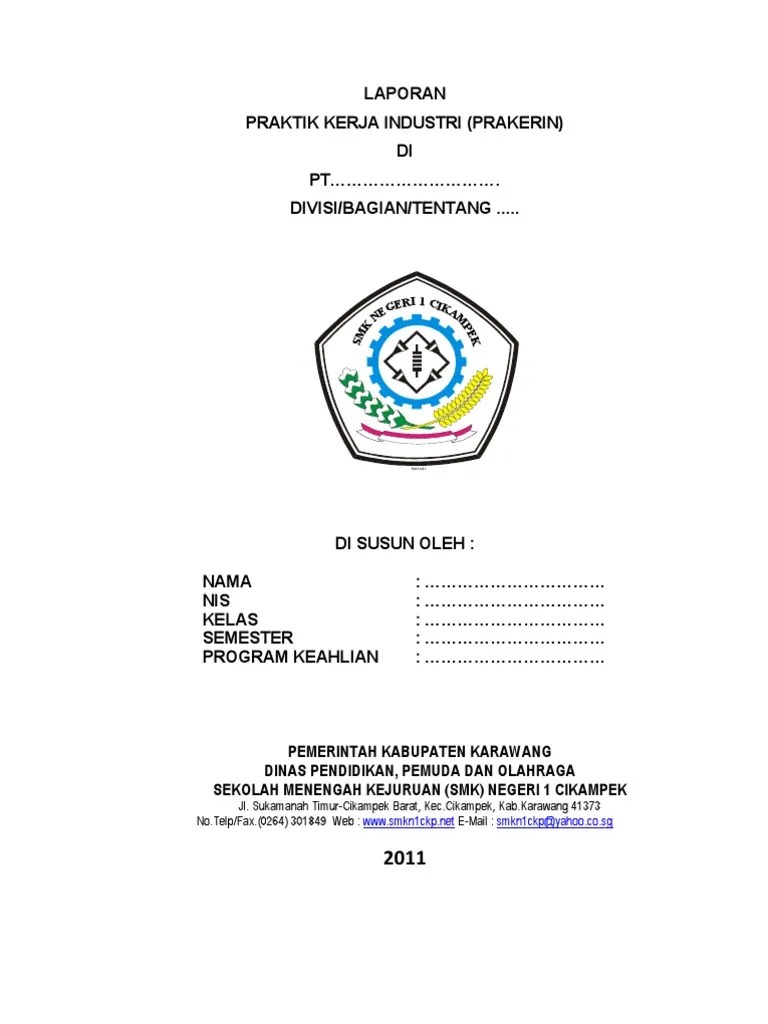 Contoh Cover Laporan Pkl Yang Baik Dan Benar - Nusagates