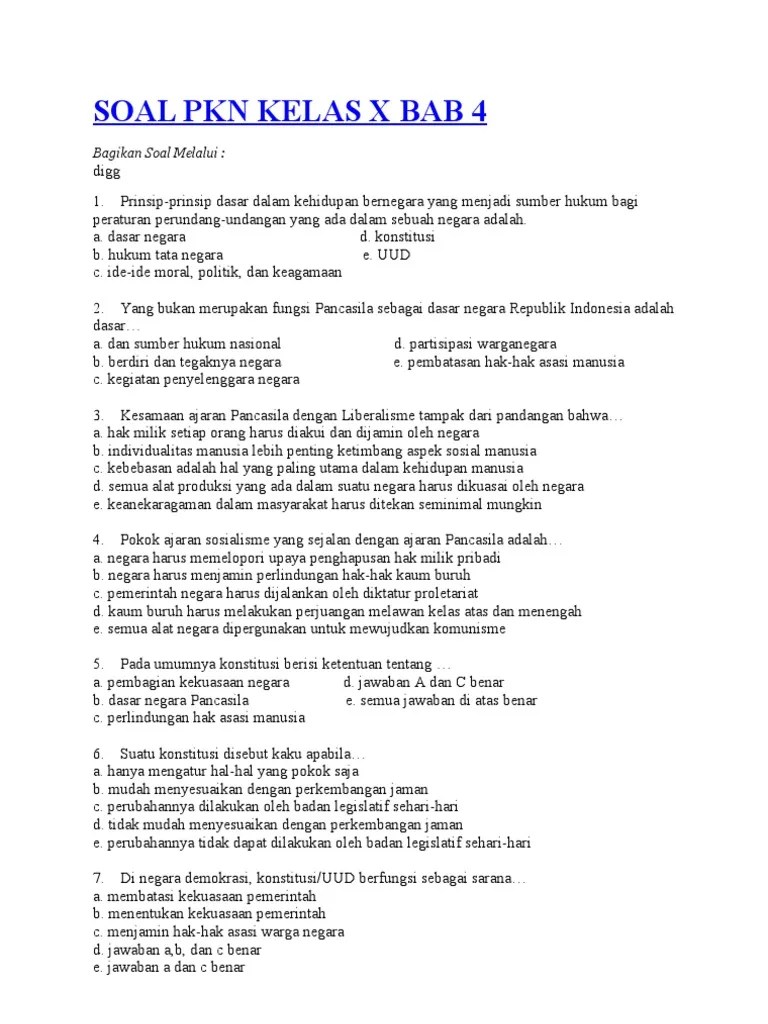Kunci Jawaban Pkn Bab 7 Kelas 10 - 47+ Kunci Jawaban Pkn Bab 7 Kelas 10  Hasil Revisi