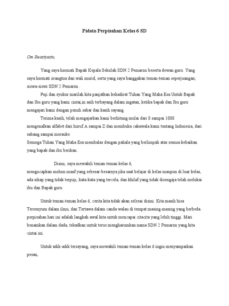 80+ Kata Perpisahan Pidato Perpisahan Kelas 6 Yang Menyentuh Hati