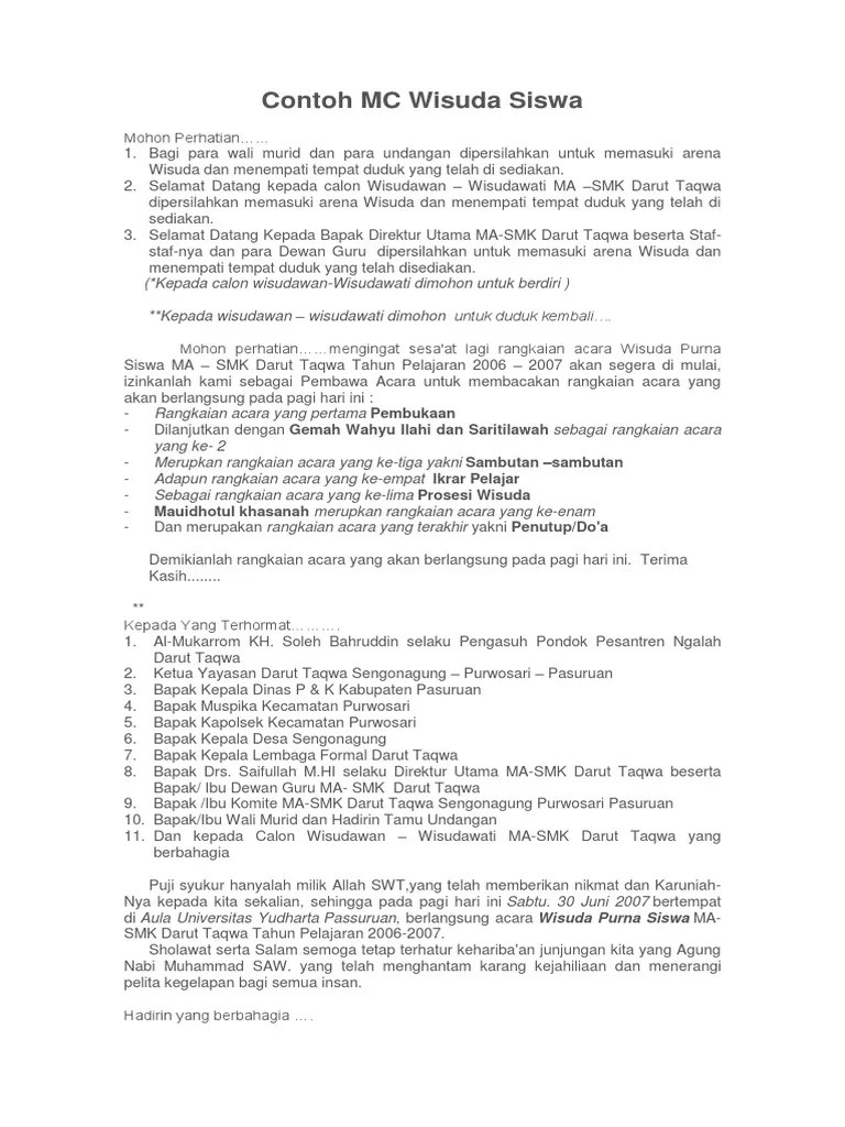 Teks Pembawa Acara Pengajian Bahasa Sunda – Mudah