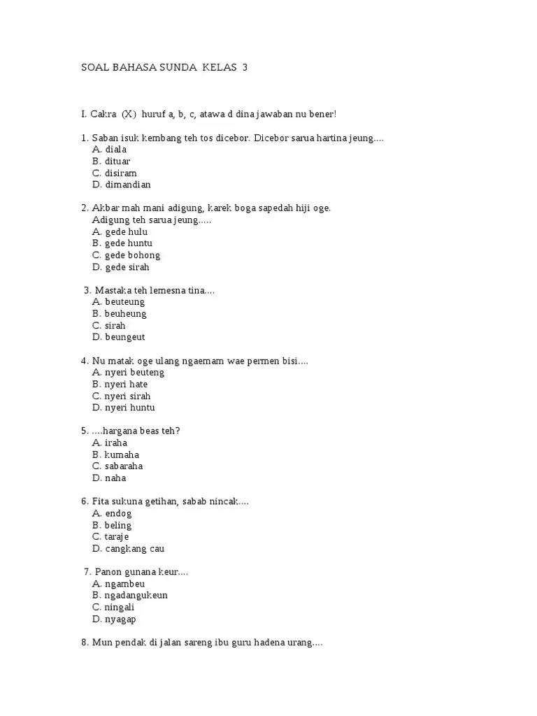 18+ Pts Bahasa Sunda Kelas 3 Semester 2 Revisi - Revisi Guru Id