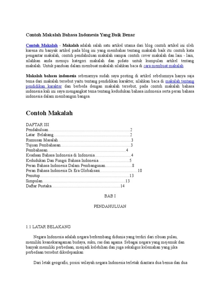 Contoh Makalah Pidato Bahasa Indonesia // Kumpulan Contoh Terbaru