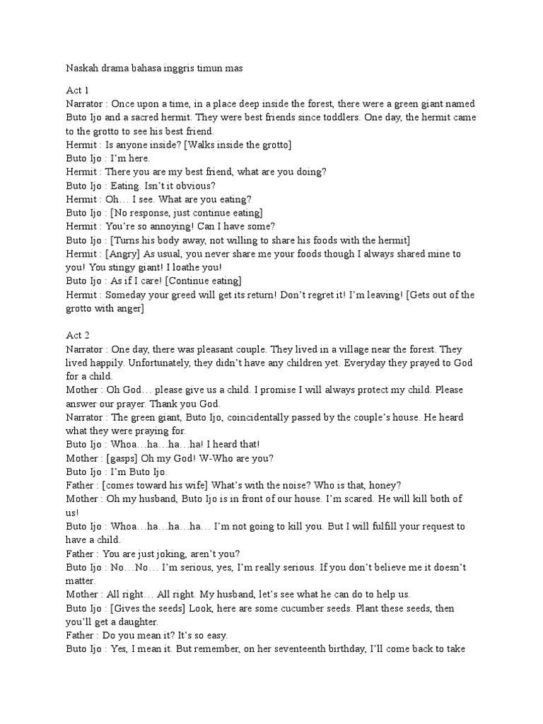 Contoh Naskah Drama Sangkuriang Dalam – Beinyu.com