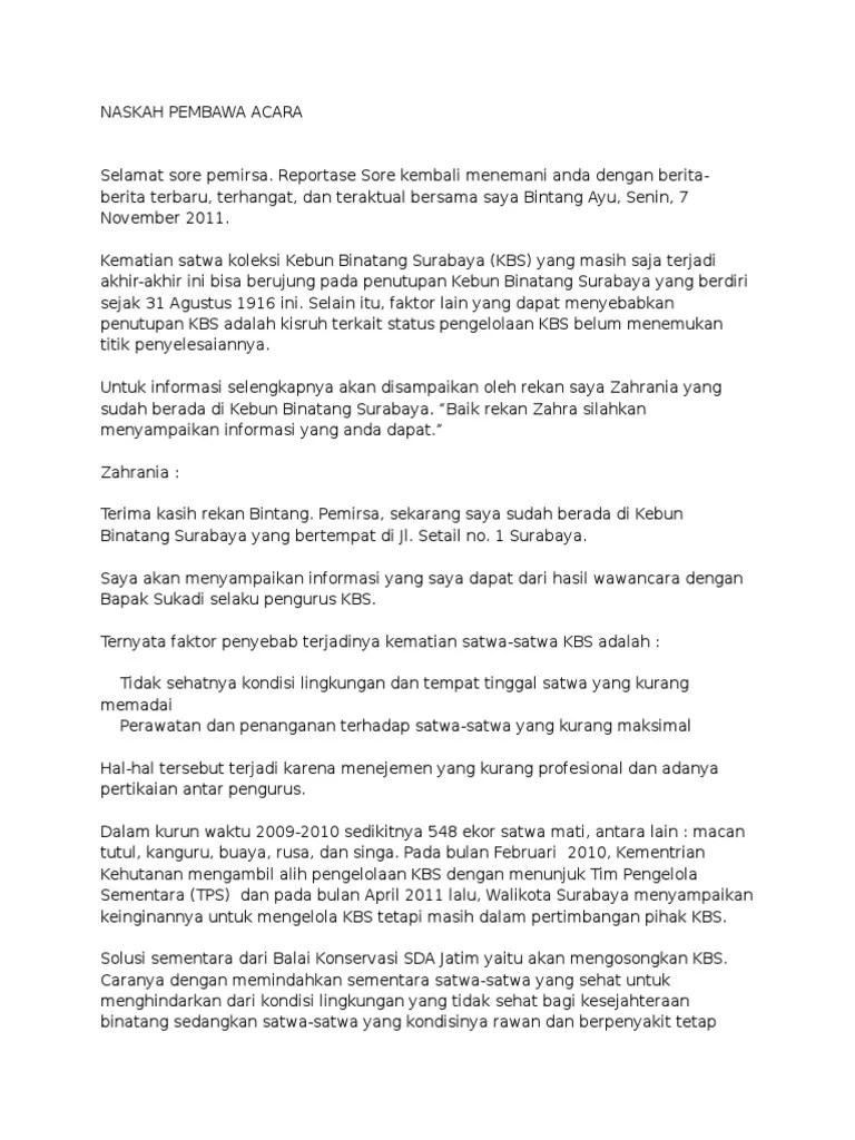 Contoh Teks Pembawa Berita Bahasa Arab