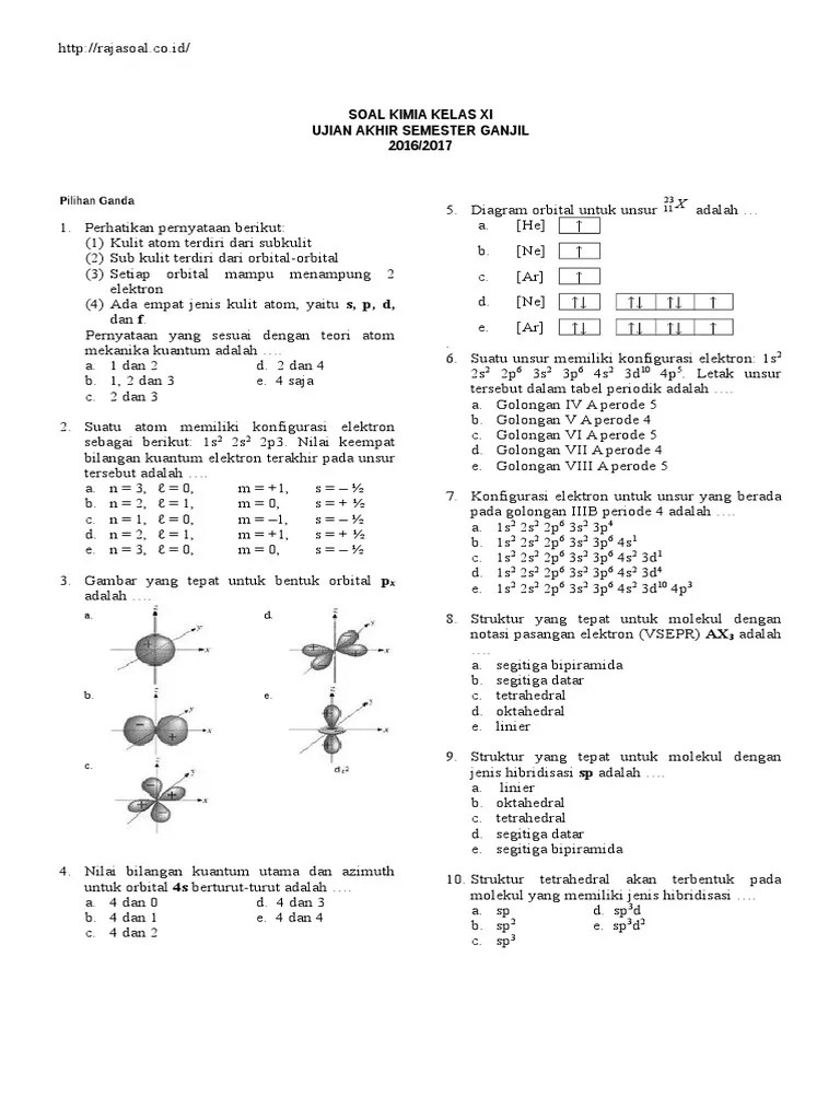 100 Soal Uts Kimia Kelas 11 Semester 1 Kurikulum 2013