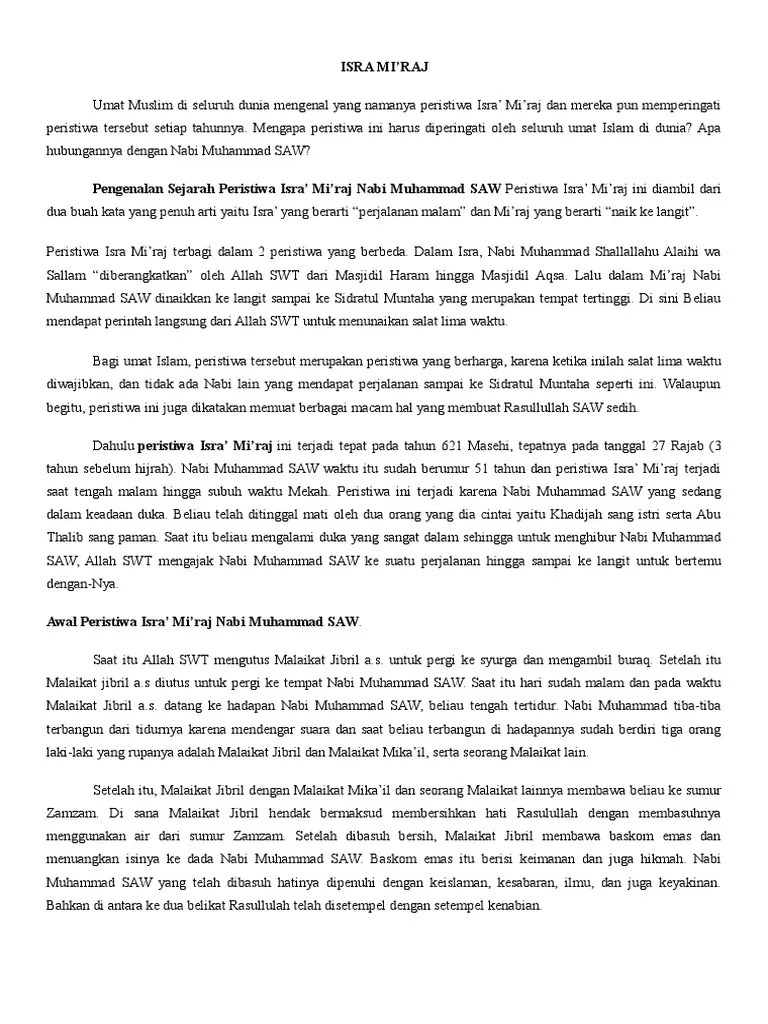 Contoh Sambutan Singkat Isra Mi Raj – Berbagai Contoh