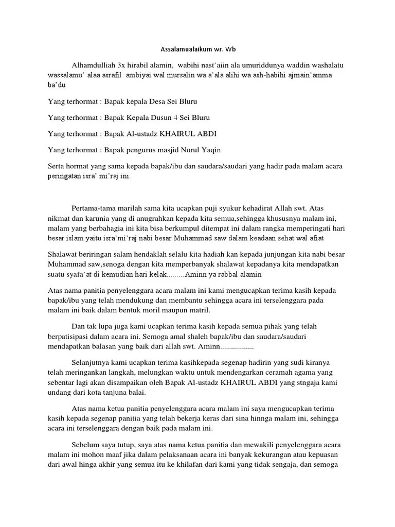 Kata Sambutan Isra Miraj – Beinyu.com