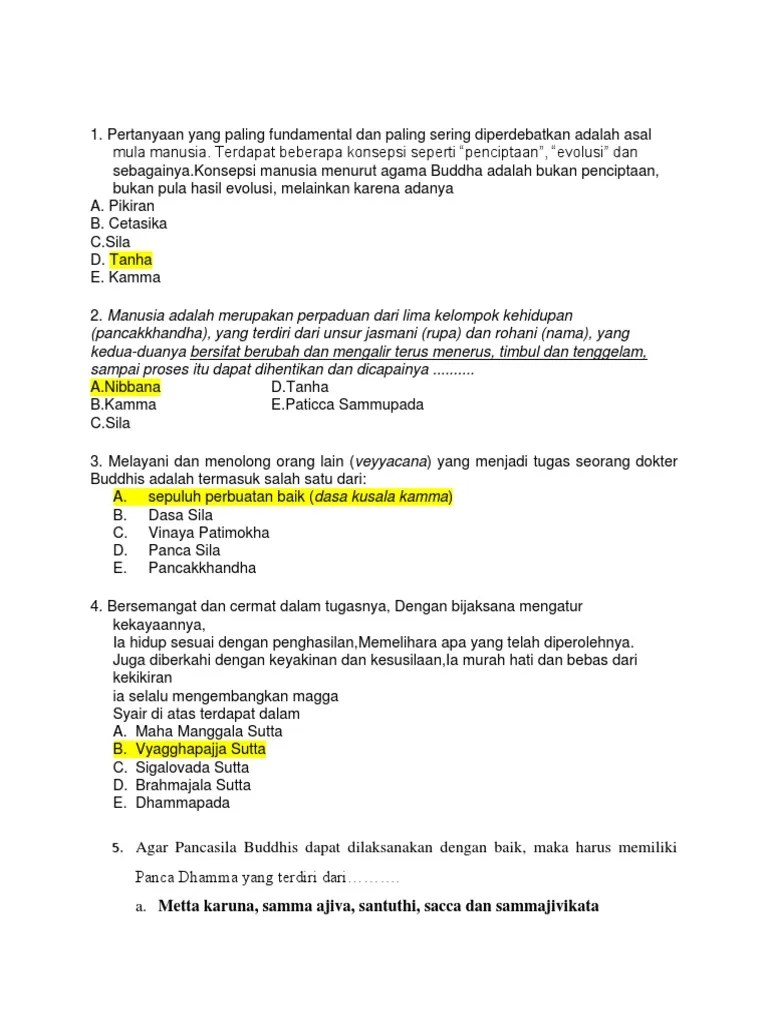 Soal Ujian Ut Semester 1 Manajement Agama Buddha