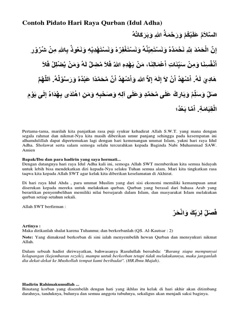 Contoh Teks Pidato Idul Adha // Kumpulan Contoh Terbaru