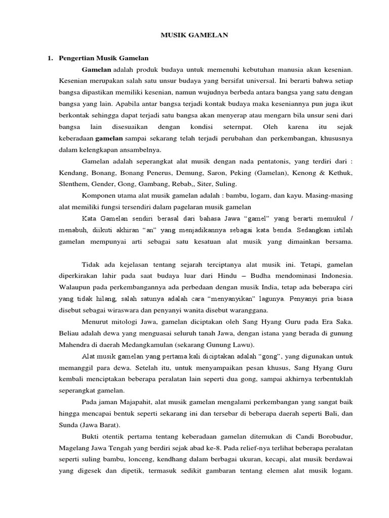 Teks Eksposisi Bahasa Jawa Gamelan – Rasanya