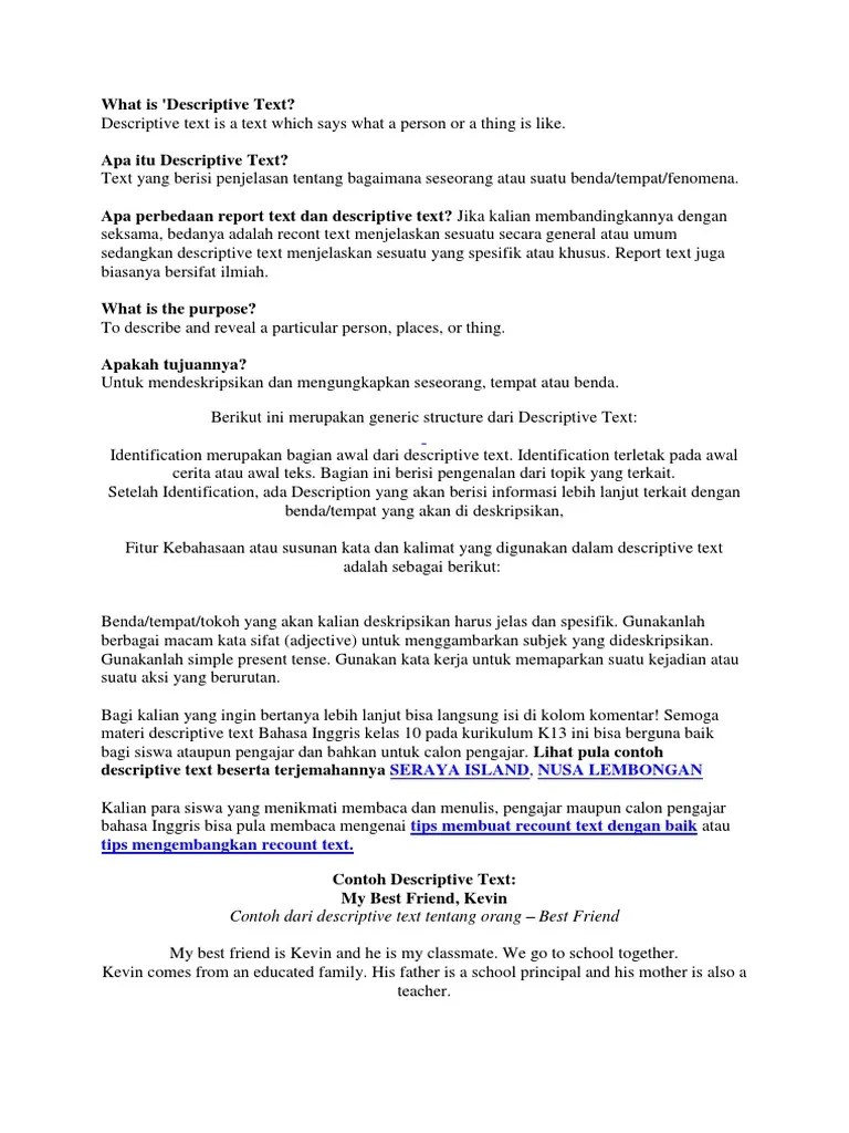 Contoh Descriptive Text Tentang Benda Mati – Belajar