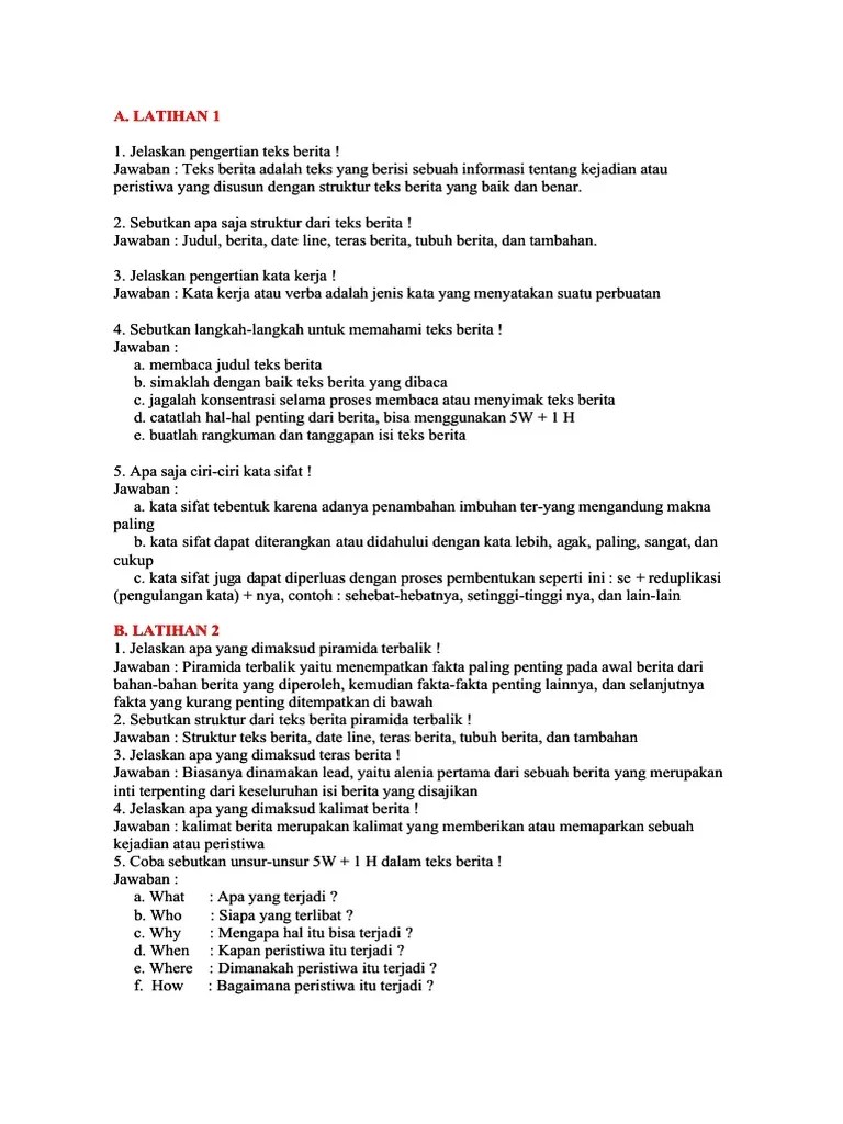 Contoh Soal Essay Teks Berita – Beinyu.com