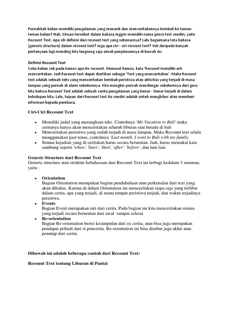 Contoh Recount Text Tentang Liburan Ke Pantai Parangtritis – Beinyu.com