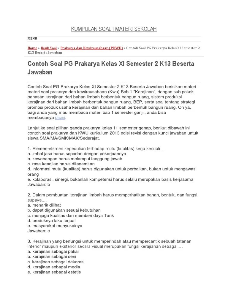 Contoh Soal Essay Tentang Limbah B3 Beserta Jawabannya