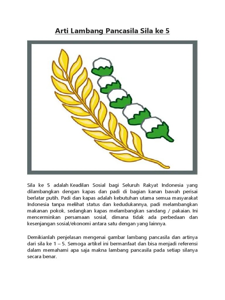 Tercepat Lambang Padi Pada Sila Ke 5 Pancasila Melambangkan
