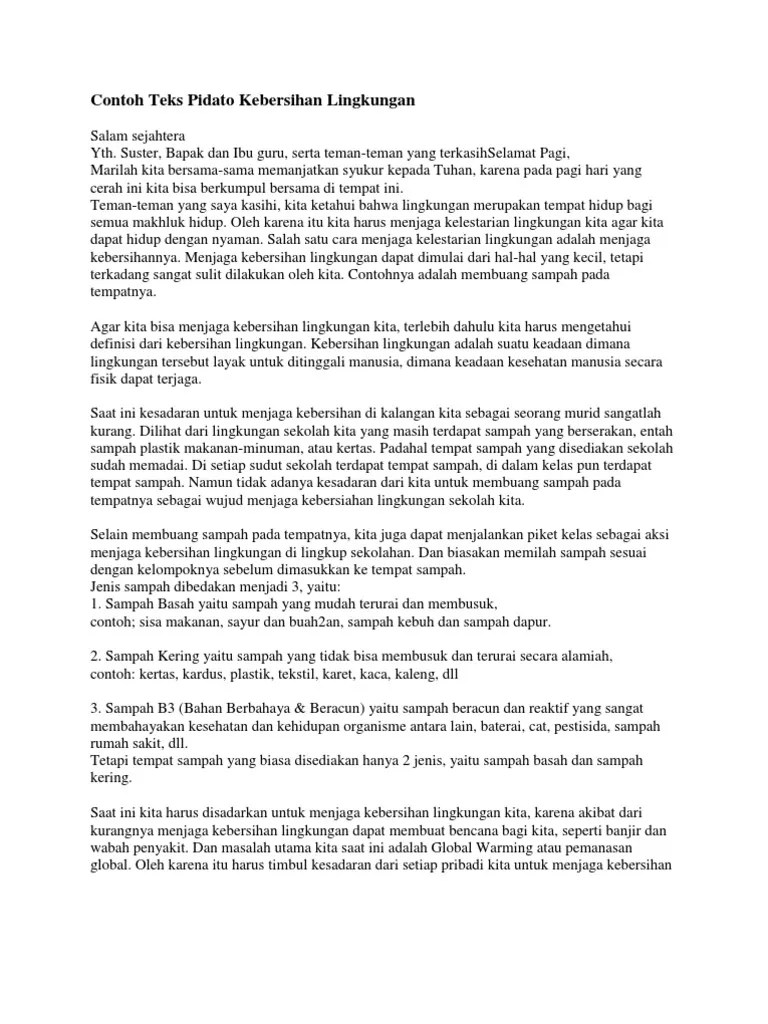 Contoh Pidato Tentang Sampah Plastik // Kumpulan Contoh Terbaru