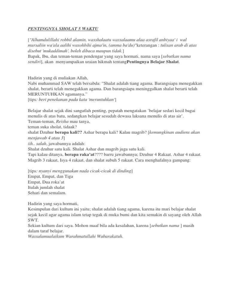 Contoh Pidato Agama Islam Singkat // Kumpulan Contoh Terbaru