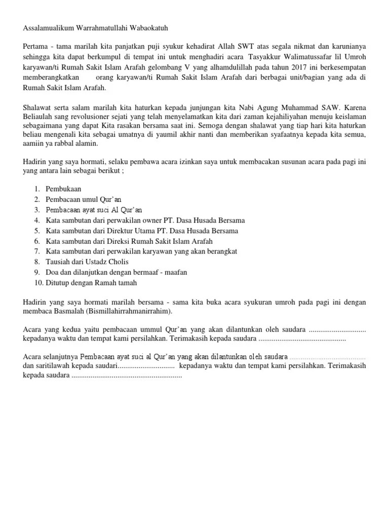 Kumpulan Contoh Mc Syukuran - Kumpulan Contoh Teks MC