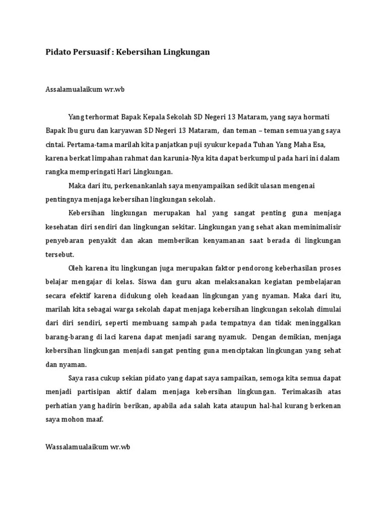 Contoh Pidato Singkat Tentang Kebersihan Lingkungan Sekolah – Sedang