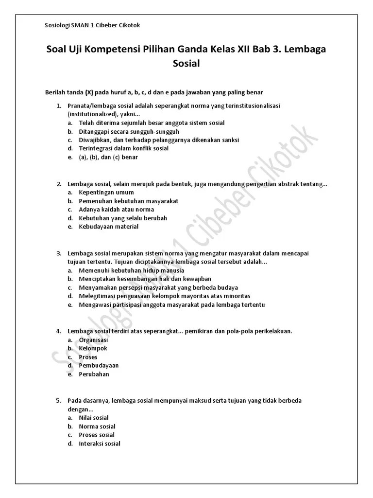 Contoh Soal Pilihan Ganda Job Interview – Lektur Indo