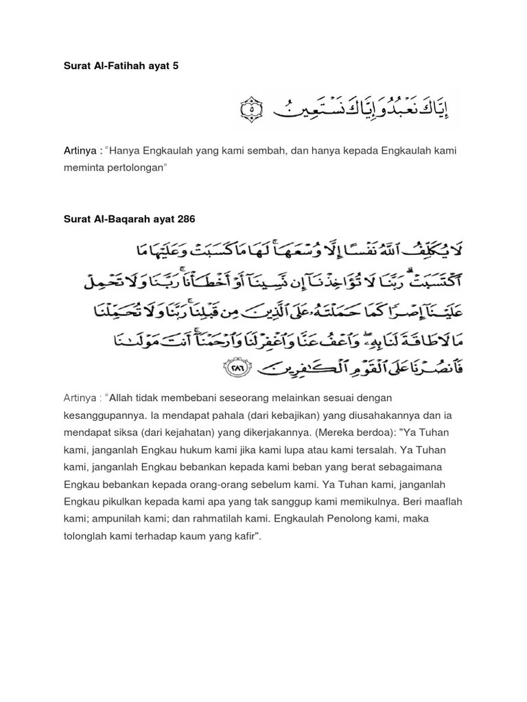 2 Ayat Terakhir Surat Al Baqarah Latin Dan Artinya – Belajar