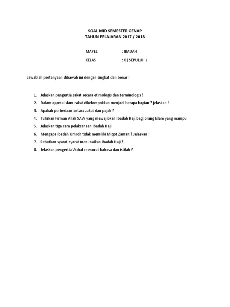 Soal Pg Smp Ttg Sedekah Beserta Jawaban