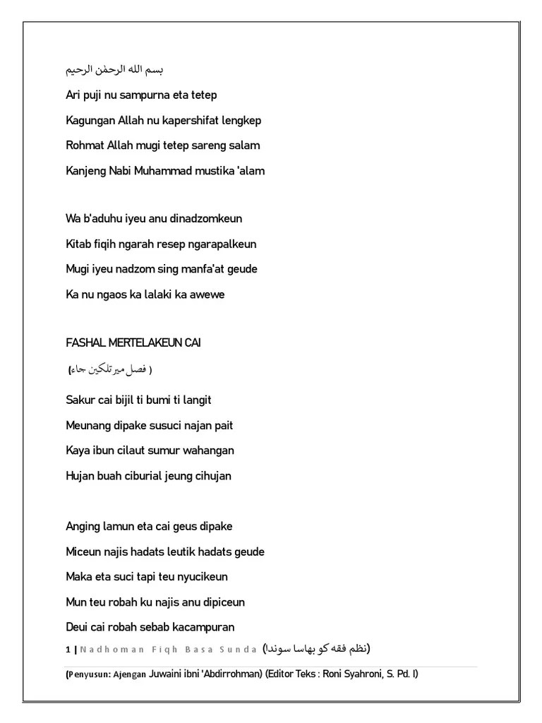 Lirik Sholawat Nabi Bahasa Sunda : Pdf Basa Sunda Dalam Berdoa - Teks lirik  sholawat sidnan nabi arab dan latin beserta artinya lengkap dalam bahasa  indonesia oleh sulis dan haddad alwi.